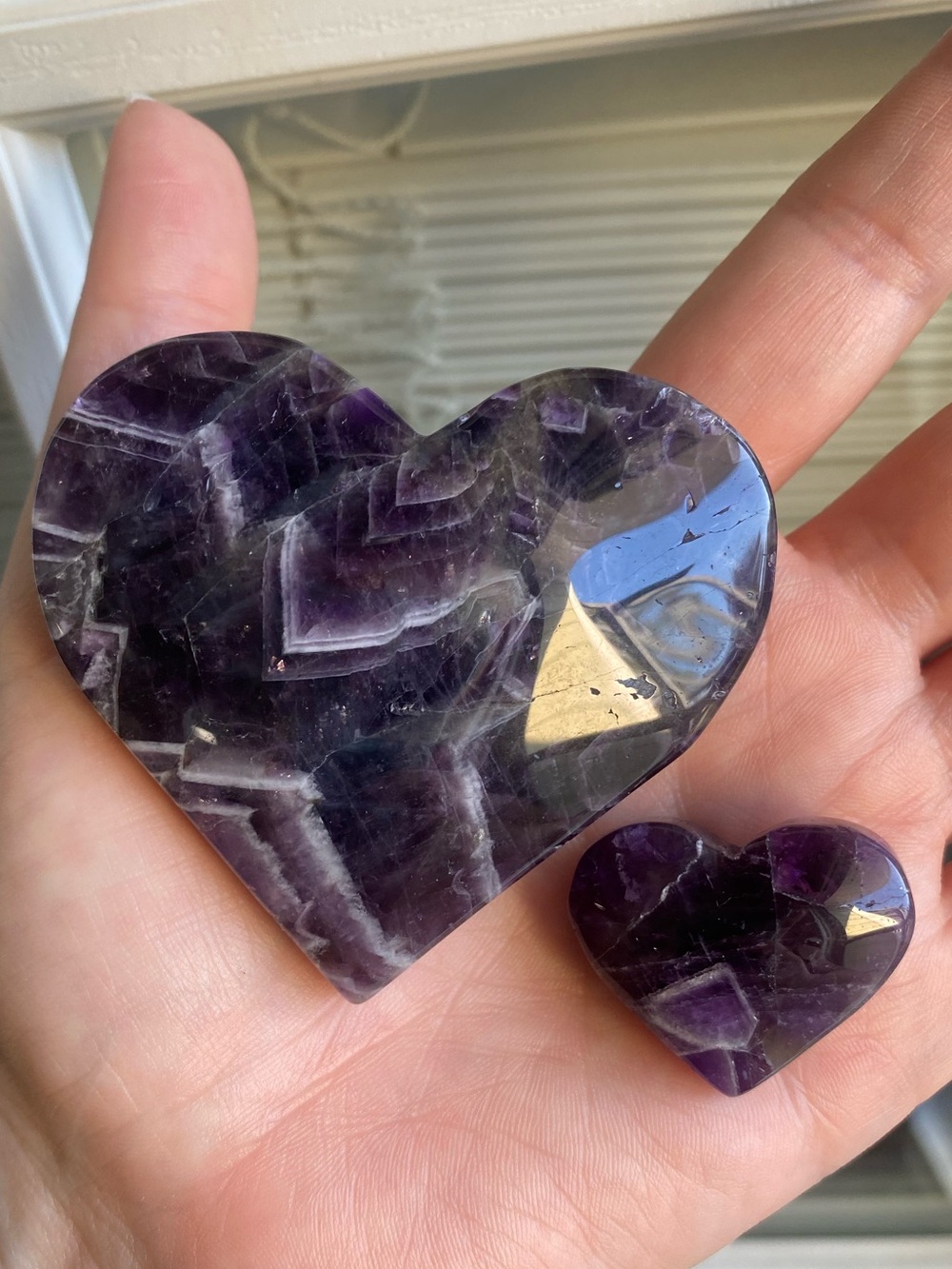🔮 💜 Dream Amethyst Heart Crystal Duo — Big Heart + Little Heart  💜💜